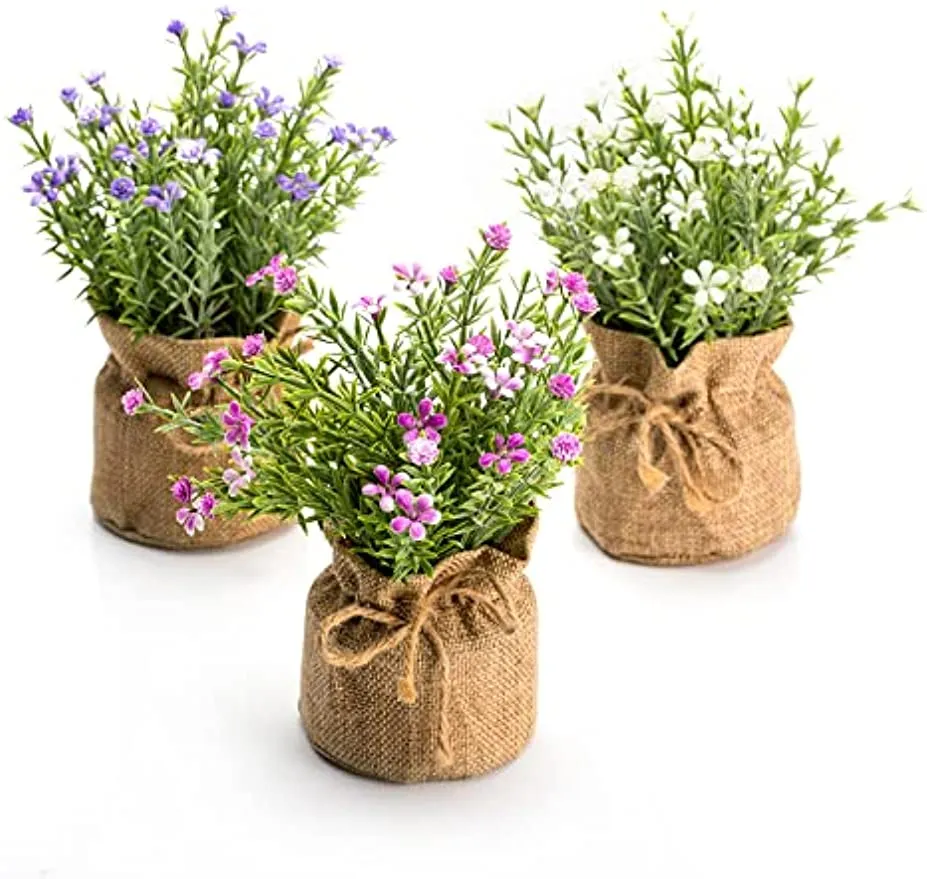 Artificial Babys Breath Flowers With Small Bag Vases Faux Flowers
